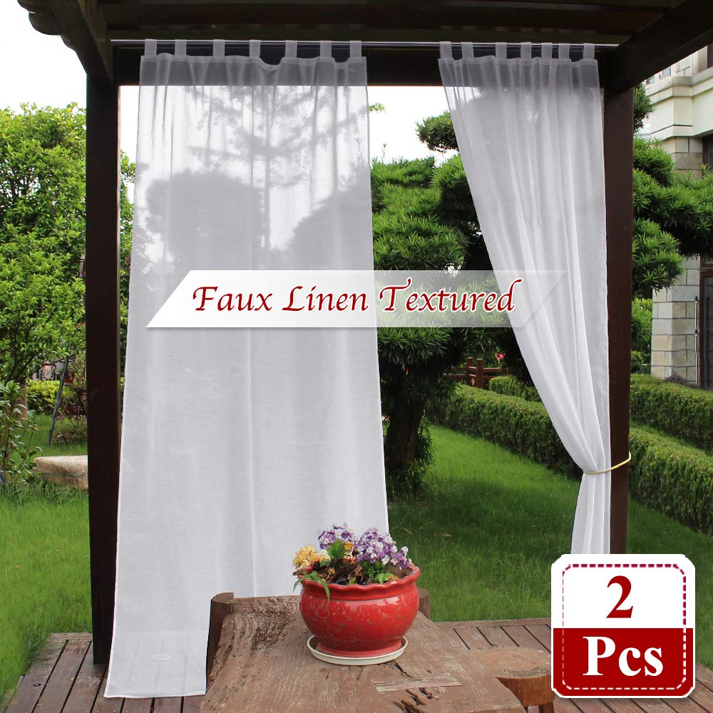 White Sheer Outdoor Curtains Curtains & Drapes 2023