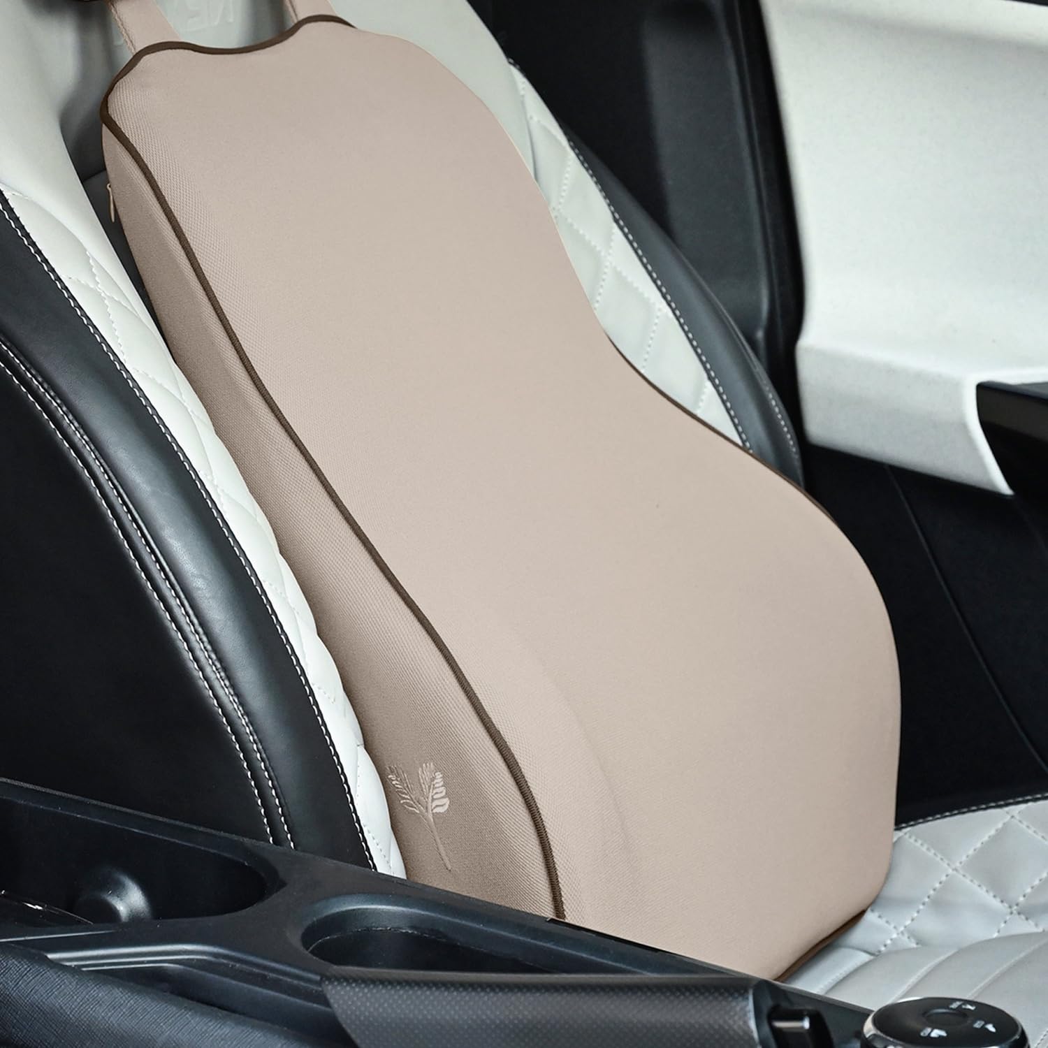 Grin Health Car Backrest Cushion Memory Foam Full Lumbar Car Back Support Backrest Pillow for Office Chair, Orthopedic Car Seat Cushion for Back Pain (SitRight Pro Large, Beige)