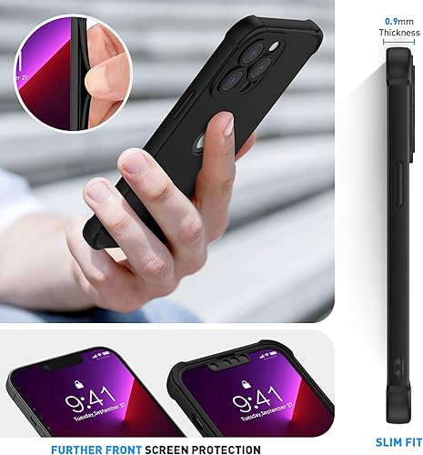 Miniatura 4 de ORETECH Funda para iPhone 13 Pro, con 2 protectores de pantalla prueba de caídas de grado militar de 15 pies protección de cámara 360 a prueba de