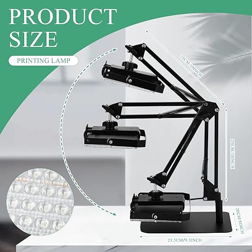 Miniatura 2 de Kit de unidad de exposición LED de 50 W, unidad de exposición de impresión de pantalla de luz UV con soporte ajustable retráctil para impresión de