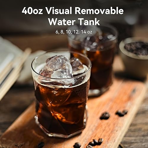 Miniatura 7 de Gevi Cafetera de una sola porción para K Cup y café molido, cafetera en cápsulas con depósito de agua de 40 onzas, tamaños de preparación de 6 a 14