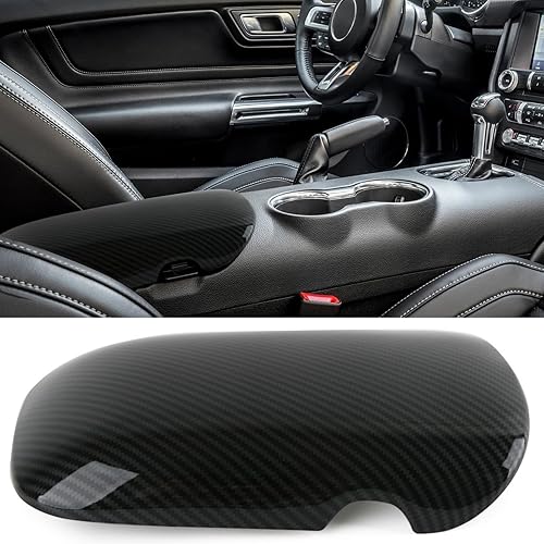 Cubierta interior de fibra de carbono para consola central central 2015 2016 2017 2018 2019 2020 2021 2022 2023 2024 Ford Mustang