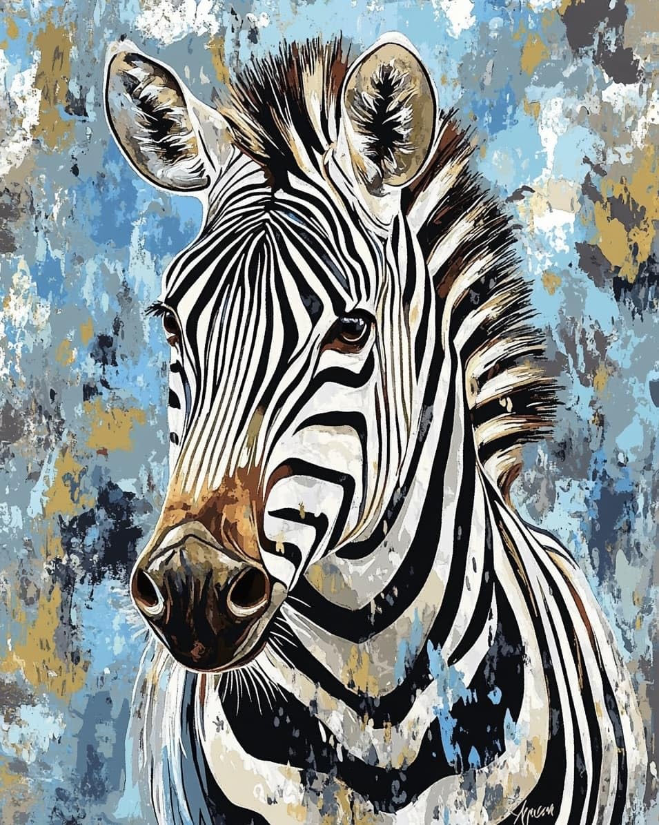 WallustrioaW Cross Stitch Kits,Animal Zebra,DIY Needlework Kits 11CT Stamped Cross Stitch for Beginners Adults Home Bedroom Decoration,16x20in