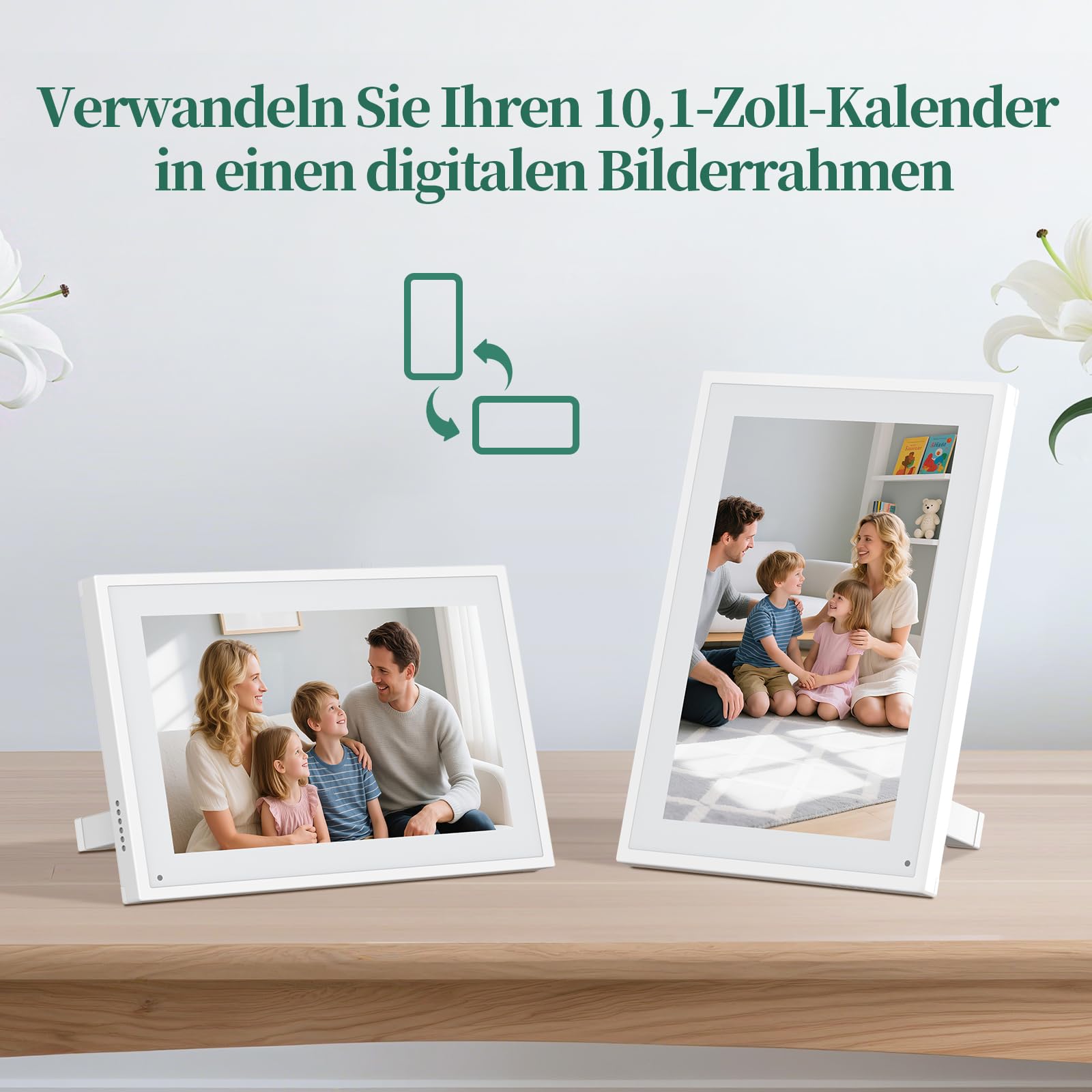 Digitaler Kalender, 10.1 Zoll Digitaler Wandkalender für Familien, Touchscreen Terminplaner mit App Synchronisation, Essensplaner und Belohnungssystem