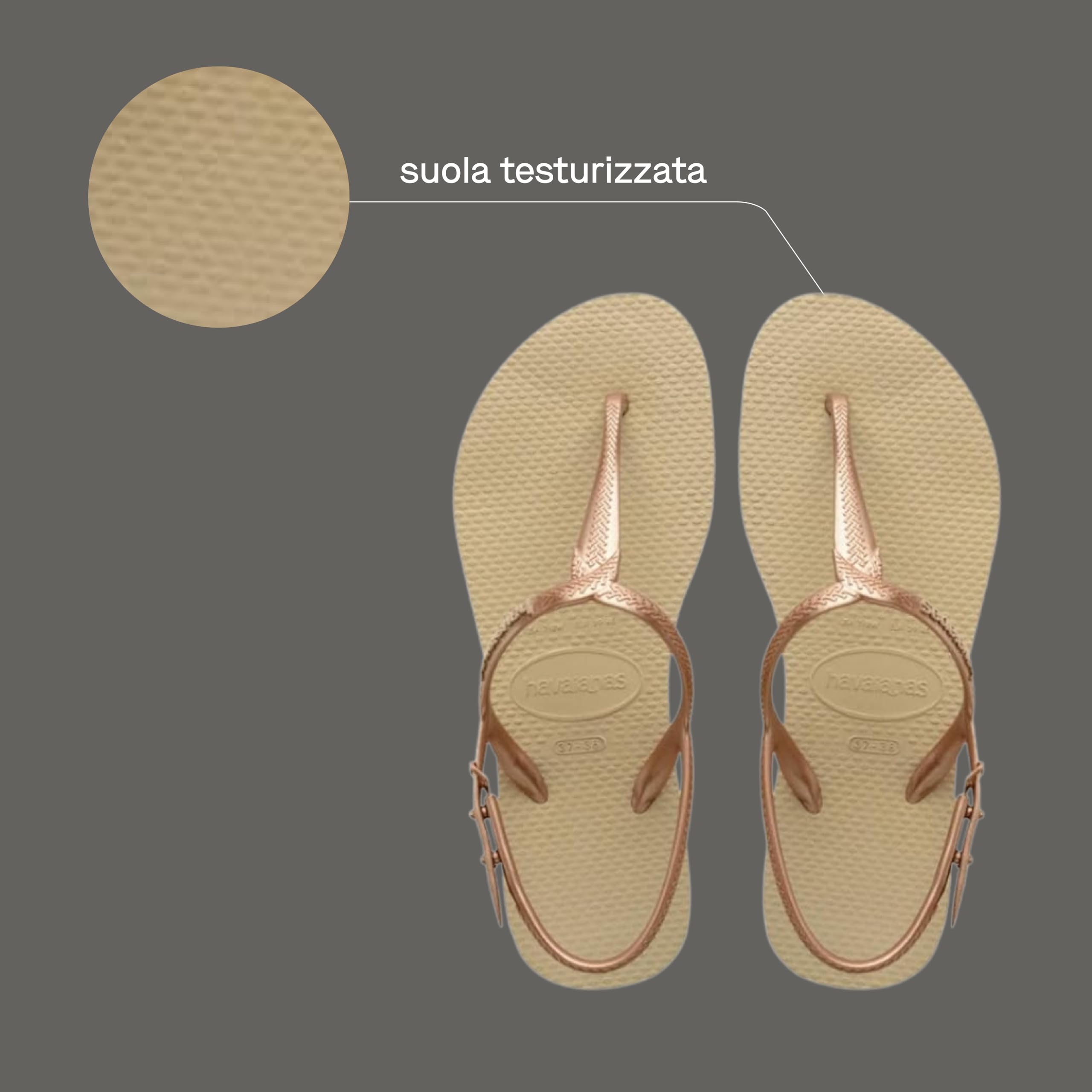 Havaianas - Twist, Sandali Comodi, Eleganti E Versatili, Fibbia Regolabile Sui Lati, Cinturini A T Con Finitura Metallica, Suola Antiscivolo, Donna