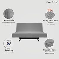 Vista 3 de Easy-Going - Funda elástica para futón, cubierta para sofá cama sin brazos, protector de muebles sin reposabrazos con parte inferior elástica