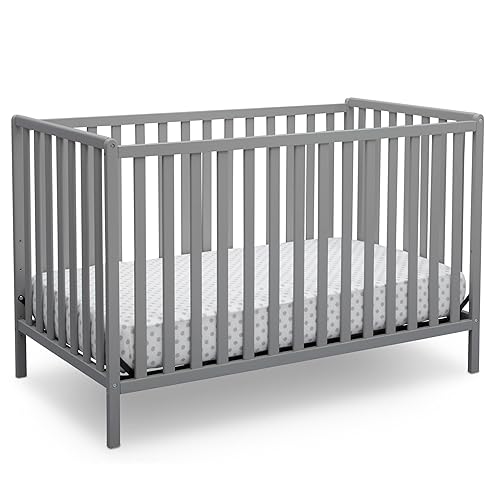 Delta Children Heartland 4-in-1 Convertible Crib - Greenguard Gold Certified, Grey - Crib - Grey