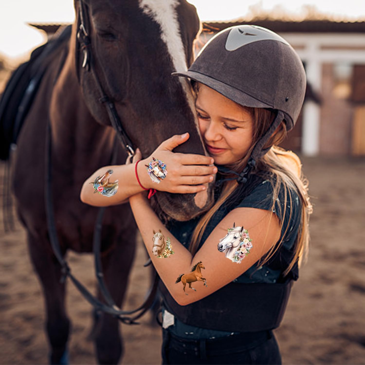 8 Fogli Di Tatuaggi Temporanei Per Bambini A Tema Cavallo – Kit Impermeabile E Durevole, Facile Da Applicare E Rimuovere, Regalo Compleanno - 3