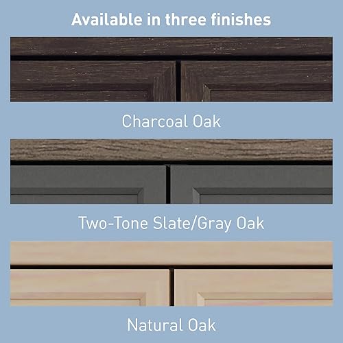 Miniatura 5 de Realspace Koru - Carcasa de 60 pulgadas de ancho para escritorios de computadora Koru en forma de L o rectos, pizarra de dos tonos/roble gris