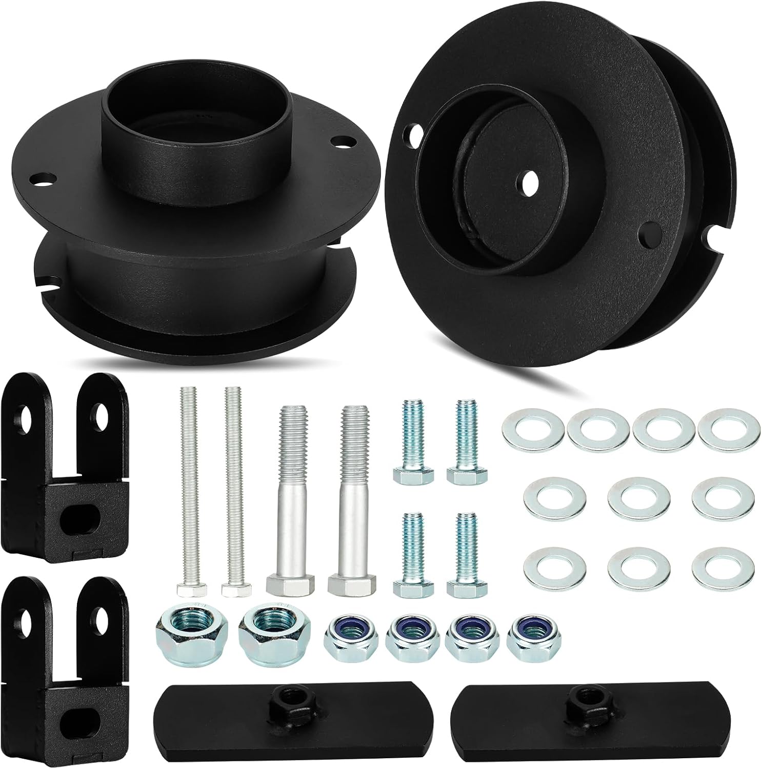 2.5" Front Leveling Lift Kit Compatible with 2014-2020 Ram 2500 4WD, 2013-2020 Ram 3500 4WD, Susension Lift Spring Strut Spacers w/Shock Relocation Brackets Raised by 2.5 inch