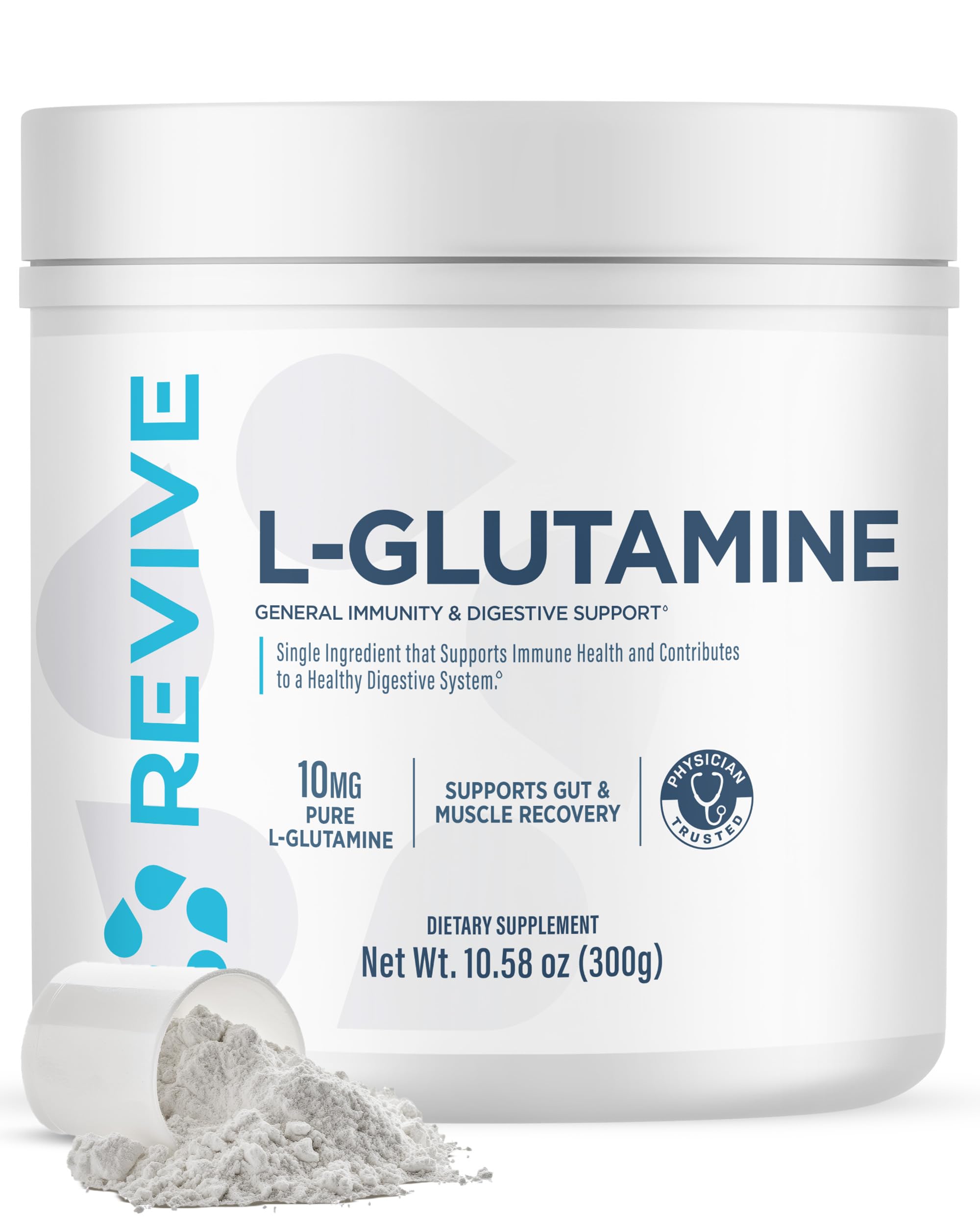 REVIVE Gut L-Glutamine Powder MD - Muscle Recovery & Immune System Booster for Adults - Promotes Digestive Health & Reduces Muscle Soreness - Immunity & Digestion Vegan Pure L Glutamine Supplement