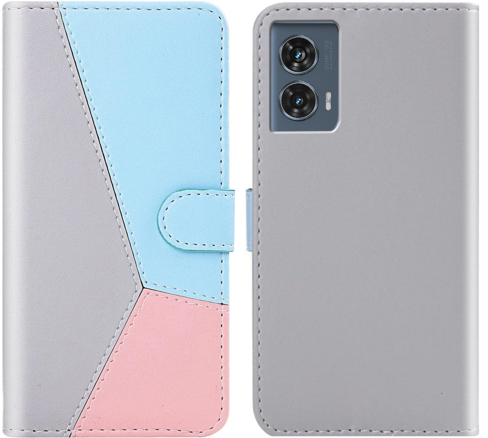 ClickCase Pastel Series Faux Leather Magnetic Card Holder Wallet Kickstand Case Flip Cover for Motorola Edge 50 Fusion (Soft Tricolor) (B0D87CV7D9) Amazon Price History, Amazon Price Tracker