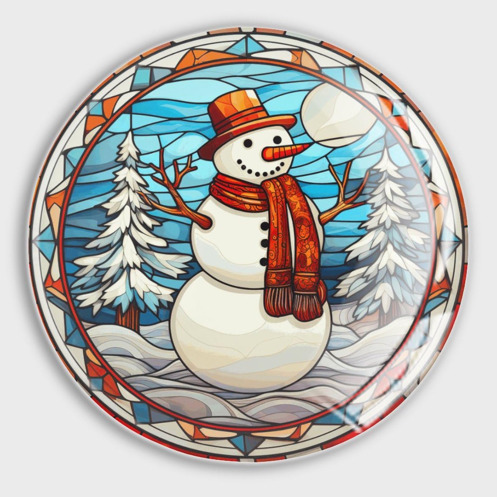 Aimants de réfrigérateur en verre lot de 4 bonshommes de neige japonais