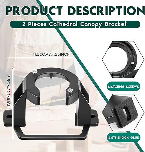 Miniatura 2 de Zonon 2 piezas de soporte de techo catedral, soporte de montaje para ventilador de techo, piezas de ventilador de techo para ventiladores de techo y