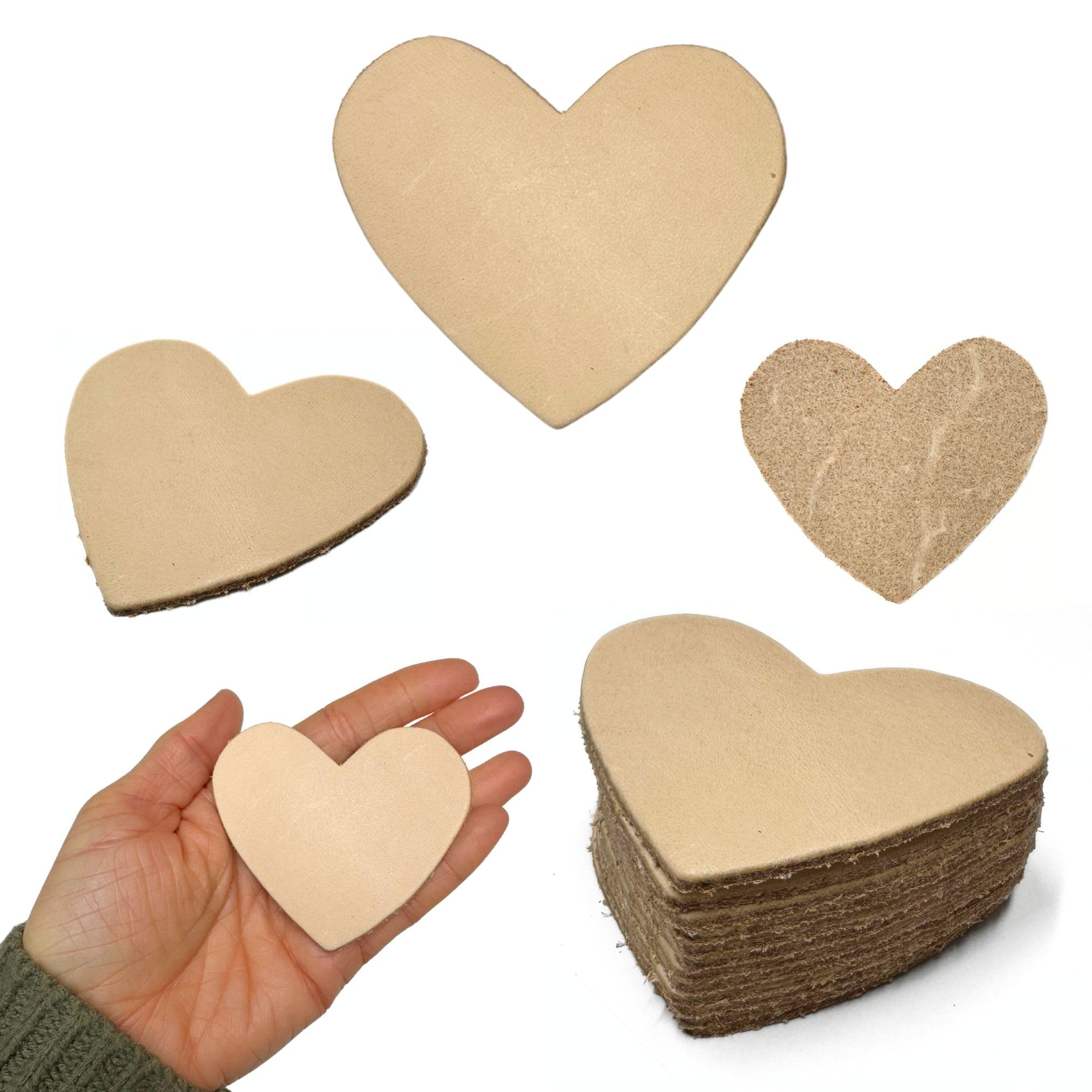Oak Leather Tooling Shapes for Crafts (Heart - 1 Dozen)