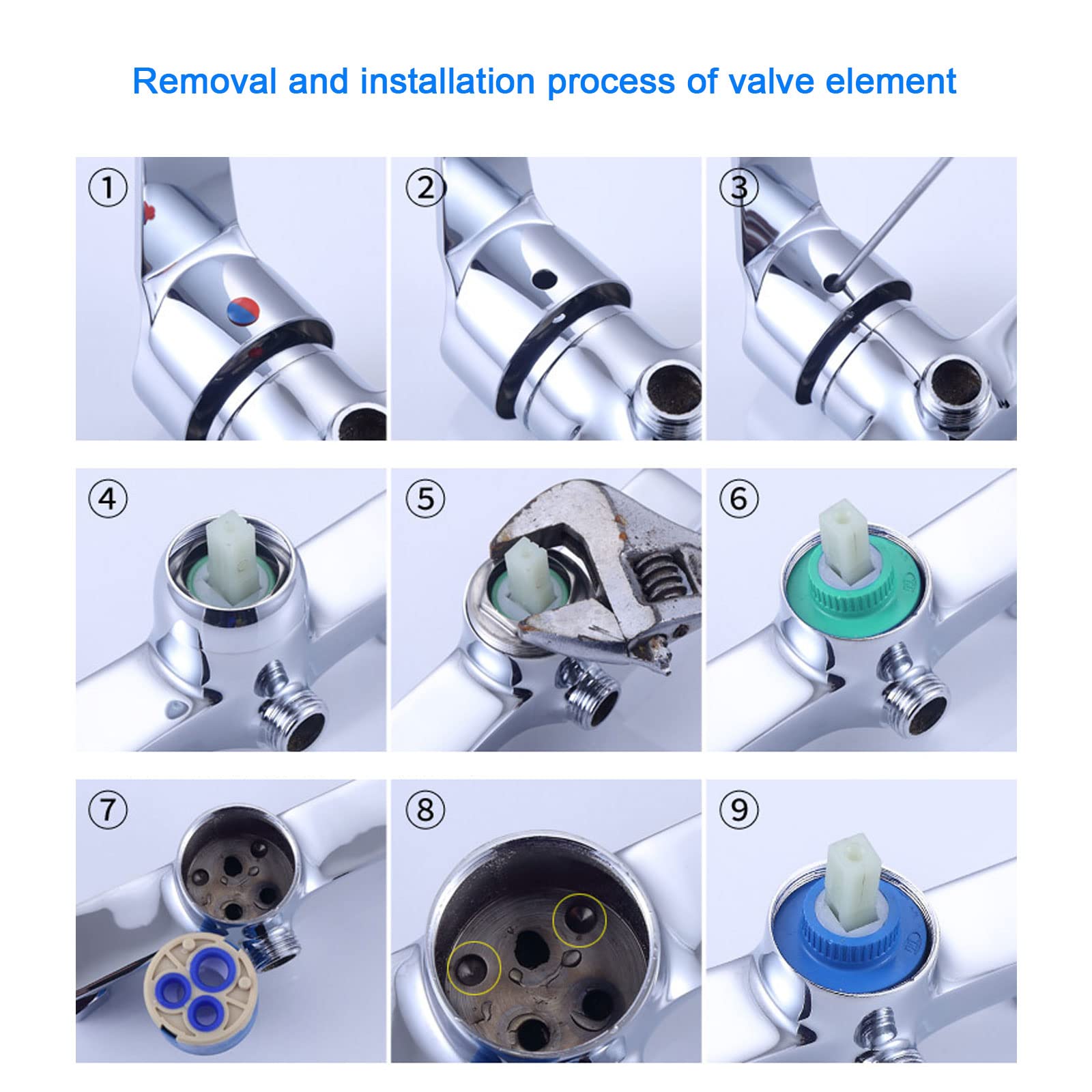 faucet cartridge replacement 35/40mm cartridge replacement for high pressure faucet ceramic cartridge for bathroom faucet washbasin faucet faucet kitchen faucet blue - Image 3