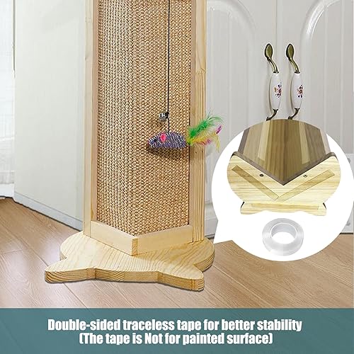 Miniatura 4 de Rascador de esquina para gatos, poste rascador de esquina de sofá, rascador de esquina de sisal de 18 pulgadas para gatos de interior con juguete de