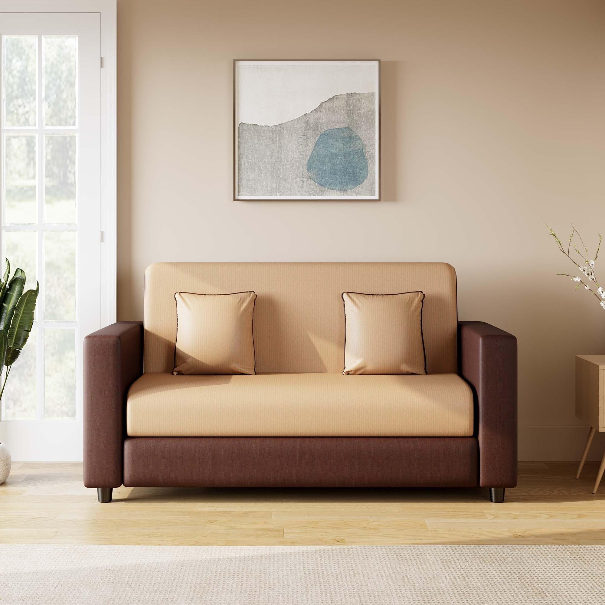 WESTIDO Emirates Fabric 2 Seater Sofa for Living Room, Home & Office | Finish Color - Cream Brown2s-image-11
