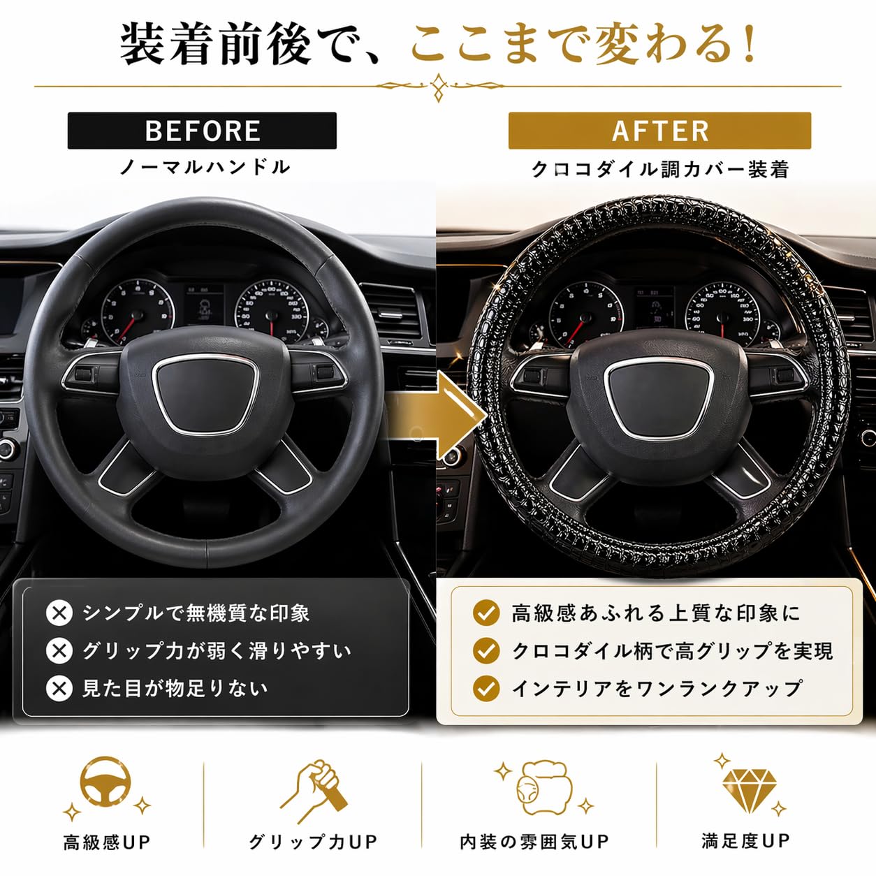 Amazon | MATCHA MELON WORKS ハンドルカバー ステアリングカバー