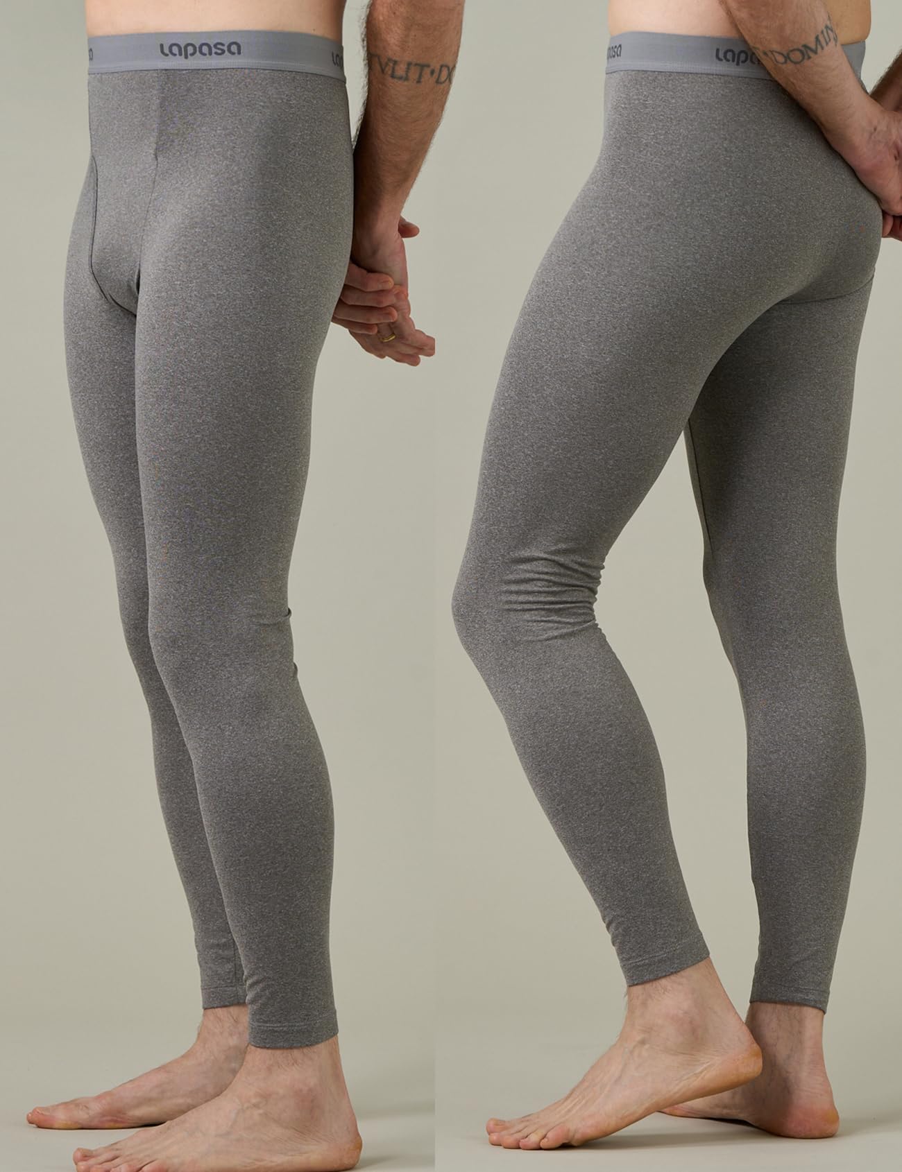 LAPASA Pacco da 2 o 1 Calzamaglie Termica Uomo Fodera in Pile Medio/Pesante Pantaloni Termici Sportivi Strato Base Biancheria Intima Leggings Caldi M10/M25/M56