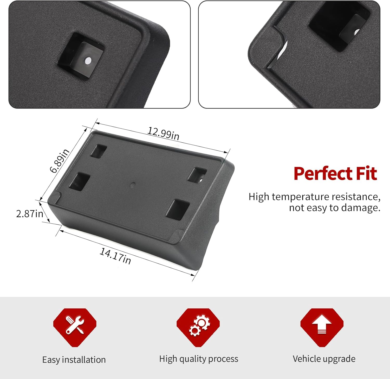 Front License Plate Frame Bracket Mounting Holder Fit for Dodge Durango 2021-2024 (Black)