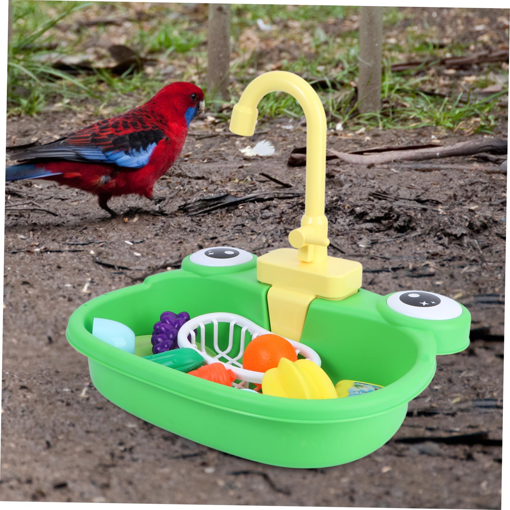 YARNOW Baignoire de Bain pour Perroquet Portable, Lot 1, Plastique | Usage Maison et Transport Extérieur, Accessoire pour Petit Animal, Bain de Sable, Entretien Quotidien