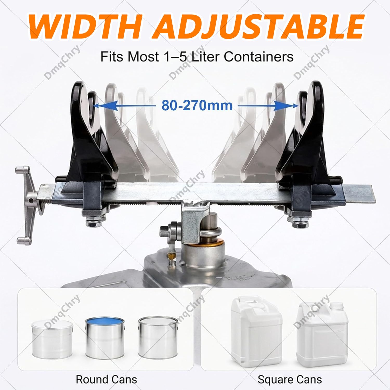 Agitador neumático de Pintura con Abrazadera Ajustable, Mezclador de Pintura accionado por Aire a 700 RPM para cubetas Redondas y cuadradas de 1 a 5 L, oscilación de 30° a Izquierda y Derecha