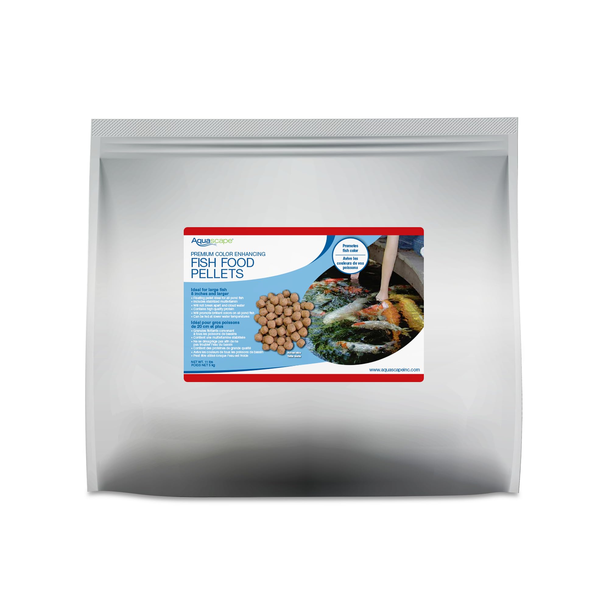 Aquascape Premium Color Enhancing Fish Food Pellets for Pond, Koi, Goldfish and More, 11 Pound (5 Kg), 81048