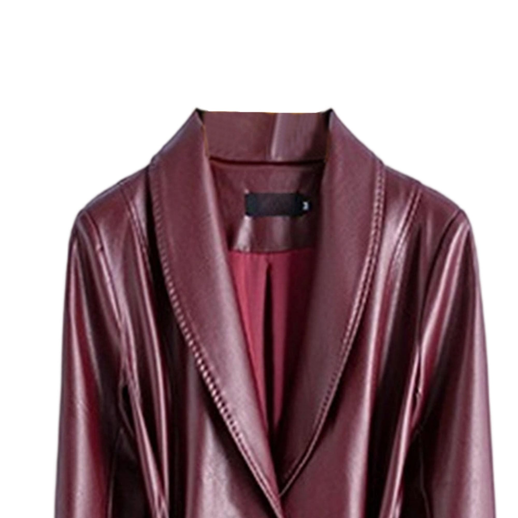 Giacca da motociclista a maniche lunghe da donna, slim fit, in ecopelle, con bottoni, stile casual