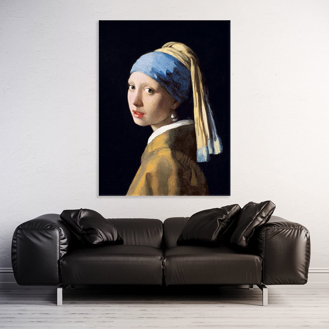 Tableau Toile 'La Jeune Fille à La Perle' De Vermeer - Impression Sur Toile Tendue Sur Châssis, Prêt à Accrocher