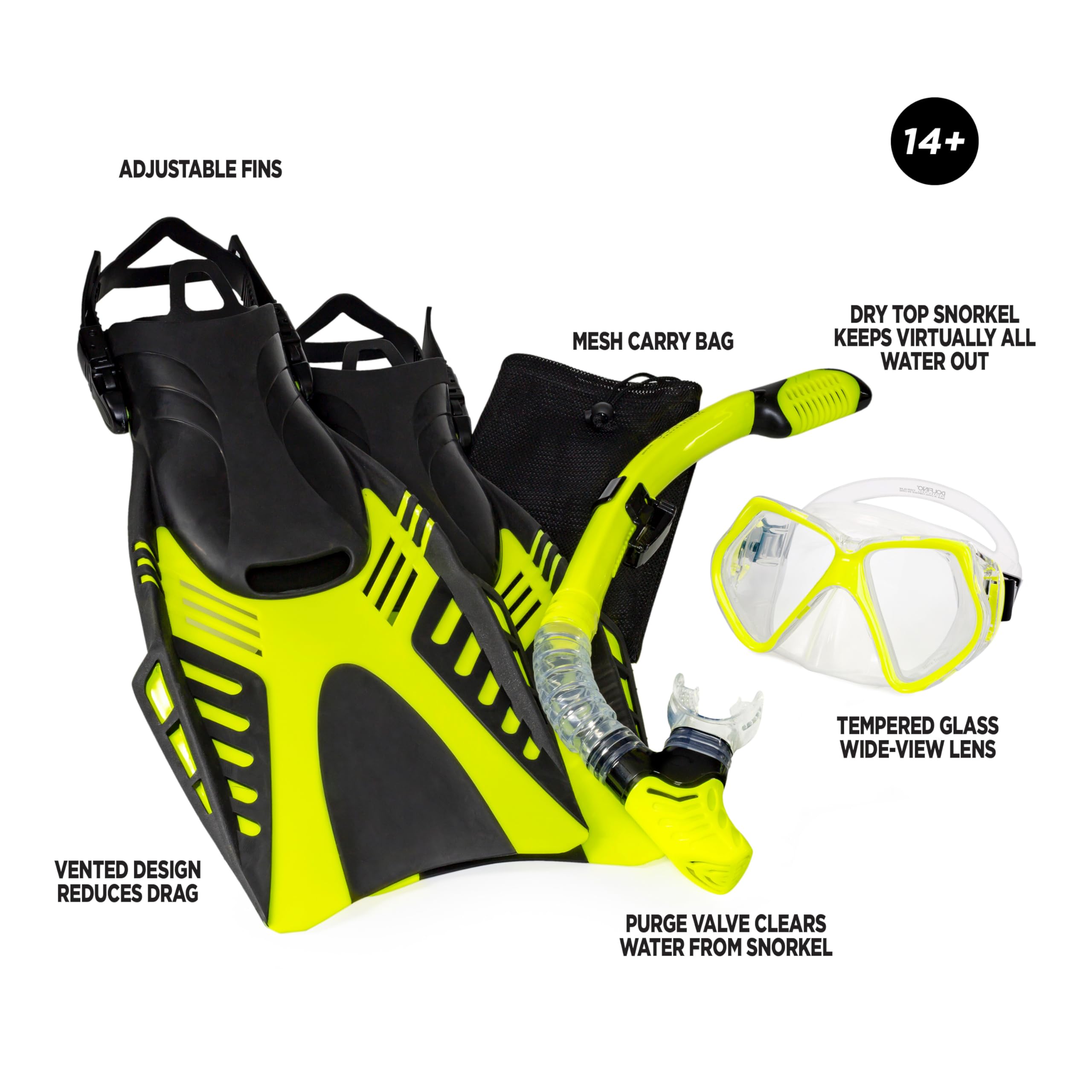 Dolfino Pro WCX18230S3M Dyna Flex 5-Piece Dive Set - Small/Medium
