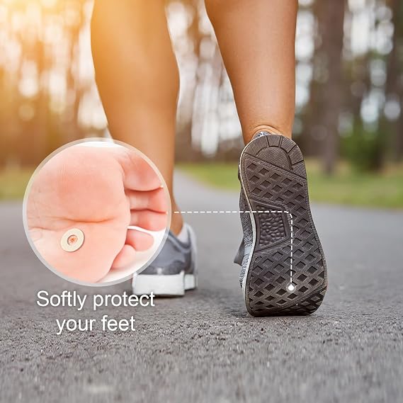 75pcs Corn Cushions, Corn Pads for Toes Latex Sponge Foot Callus Pads Self-Adhesive Foot Care Cushions Protectors for Men Women Feet Toes (Large Oval)
