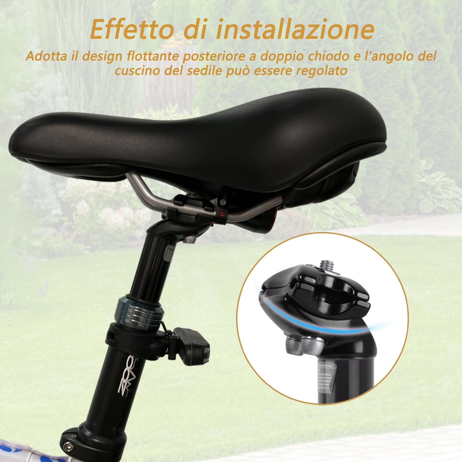 Reggisella per bicicletta con sospensione, diametro Ø31,6mm reggisella con sospensione in lega di alluminio, lunghezza reggisella ammortizzatore 350 mm, reggisella a molla