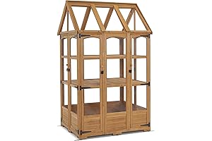 48” Outdoor Wooden Greenhouse Kit for Backyard or Outdoor Use