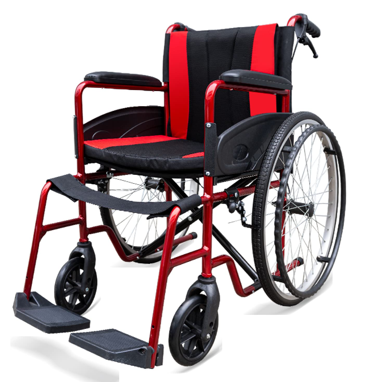 Aide À La Mobilité En Aluminium Pour Fauteuil Roulant Portable Mobile Domestique Autopropulsé Manuel Pliant Avec Bras Complets Et Frein À Main Pour Personnes Âgées Handicapées Physiquement Déficient