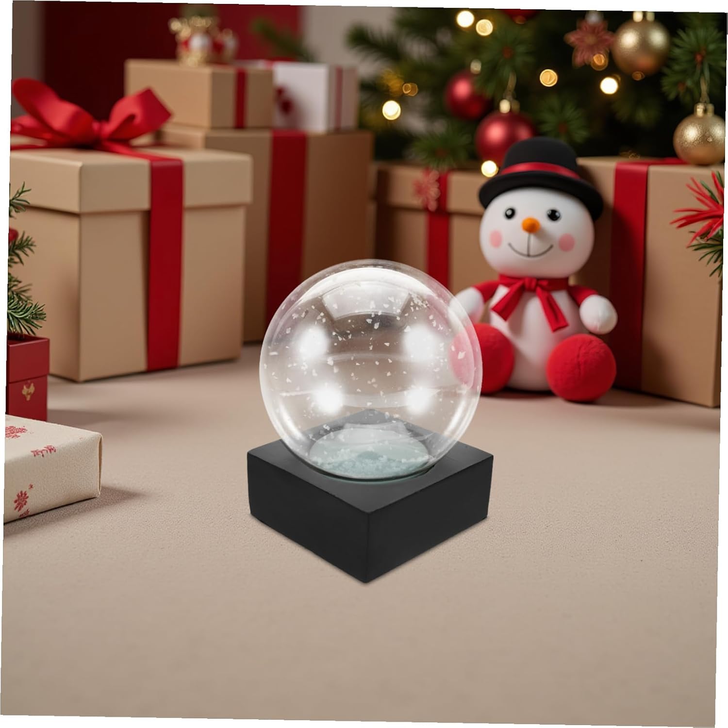 DIY Clear Snow Globe Kit with Thick Glass Dome and Black Resin Base Build Your Own Water Globe Craft for Holiday Wedding Party Decorations Easy Assembly and Seasonal Keepsake