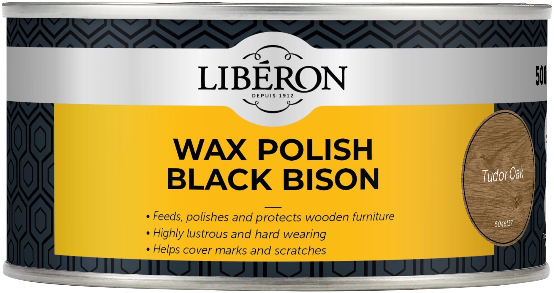 Liberon Black 126880 Bison Wax Paste Tudor Oak 500Ml