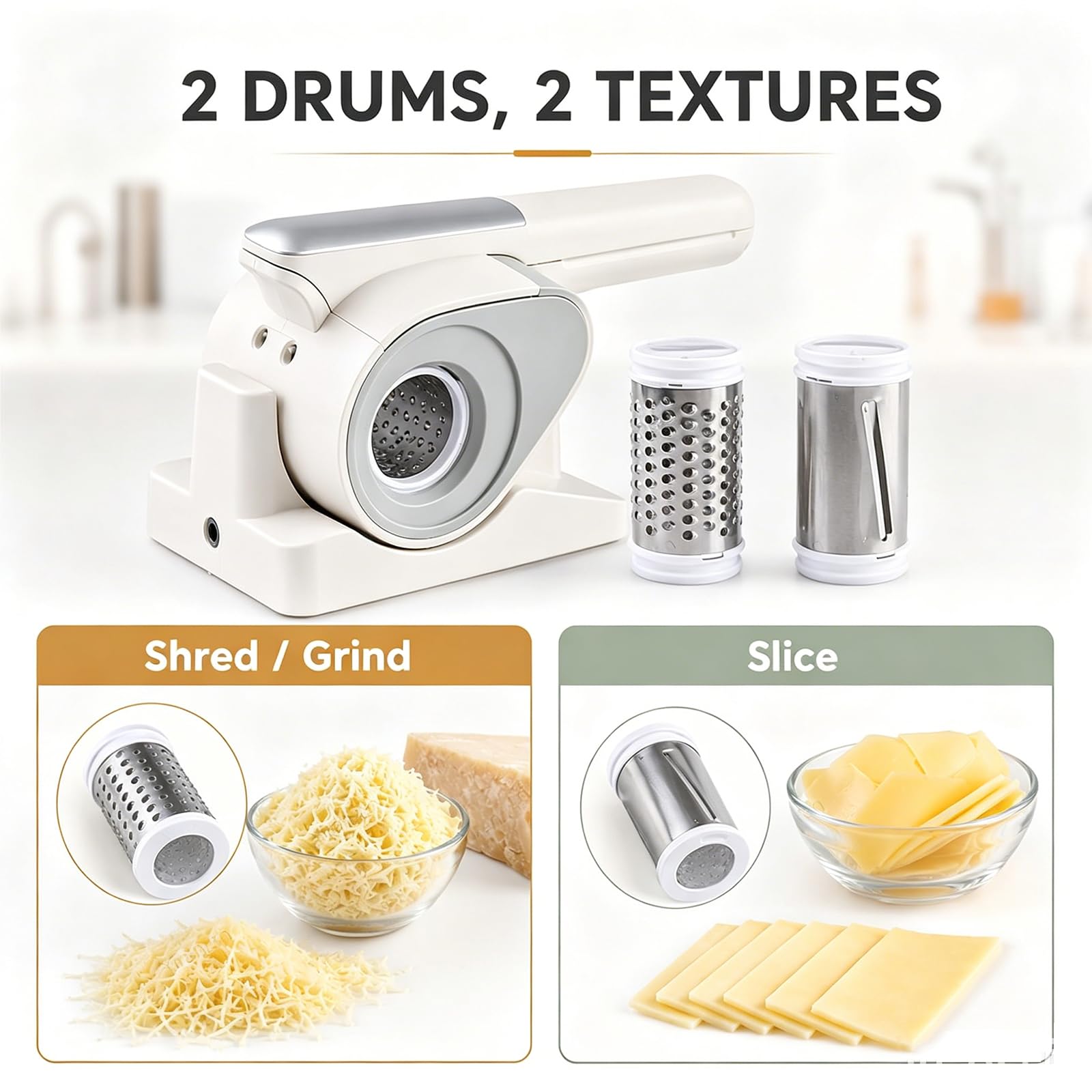Râpe à Fromage électrique, Râpe Manuelle, 2 Kg Par Charge, Nettoyage Facile, Rotation Automatique, Pour Fromage, Noix, Chocolat
