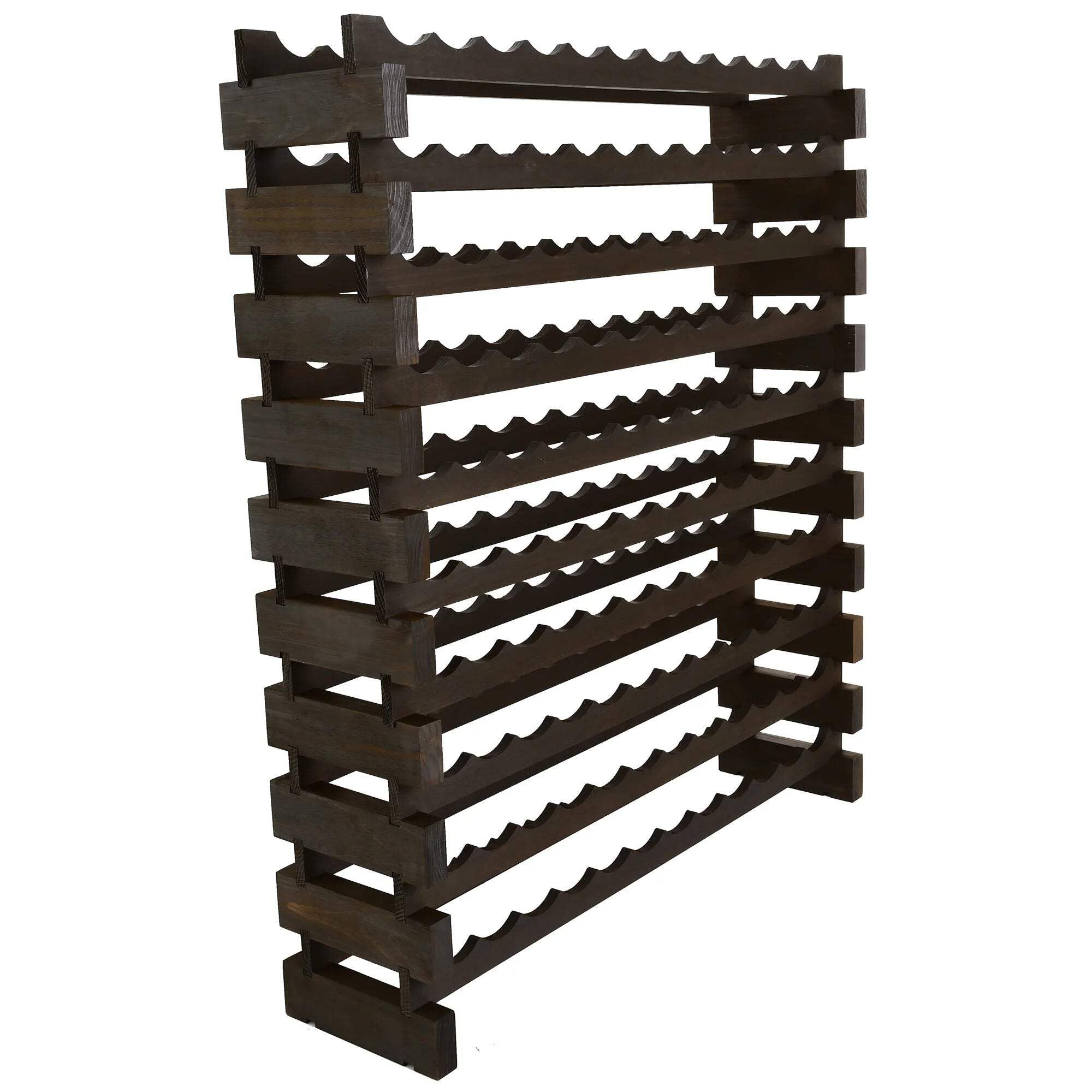 120 Bottle Wine Rack Dark Stain