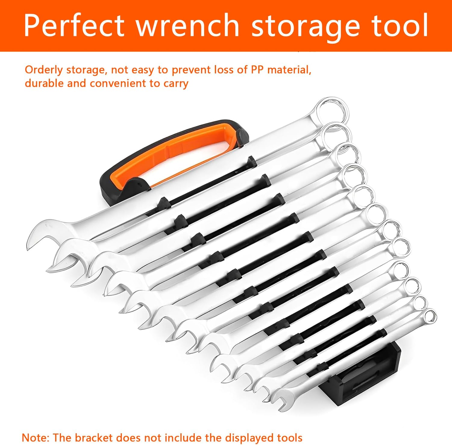 2Pcs Wrench Holder Plastic Metric SAE Wrench Storage Tray Holder 2-Pack Total Holding 24 Wrenches Wrench Tool Tray for Storing 8mm-19mm Metric and SAE Wrenches