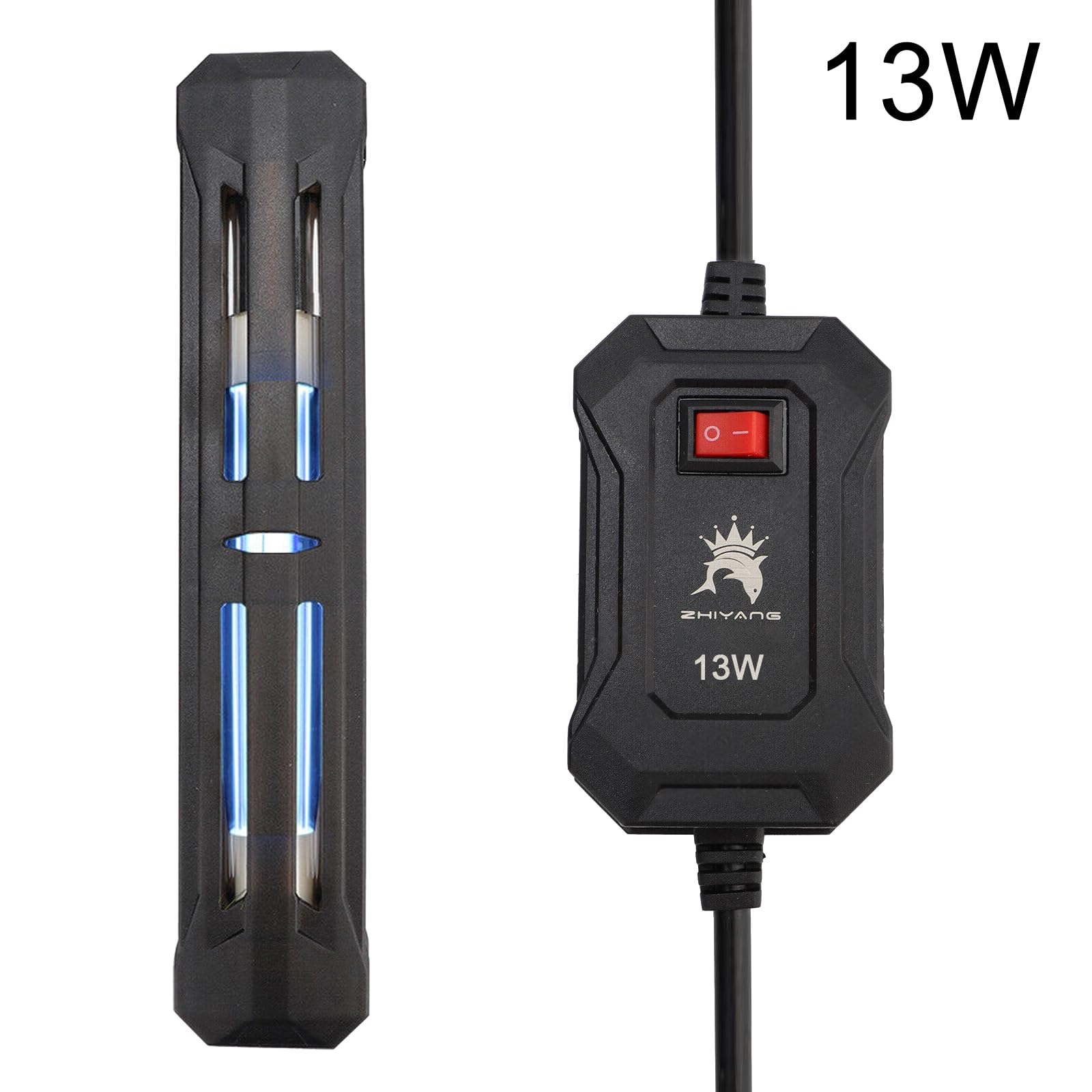 Sterilizzatore UV per acquario, luce – Impermeabile LED sommergibile, luce disinfettante per acquari, lampada Water Clean Lamp, spina UE (13 W)