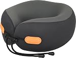 360° Support Memory Foam Travel Neck Support Pillow for Car and Airplane Sleeping; Ergonomic Pillow for Neck Pain Relief and Comfort; Airplane Neck Pillow for Traveling on Long Flight (Gray)