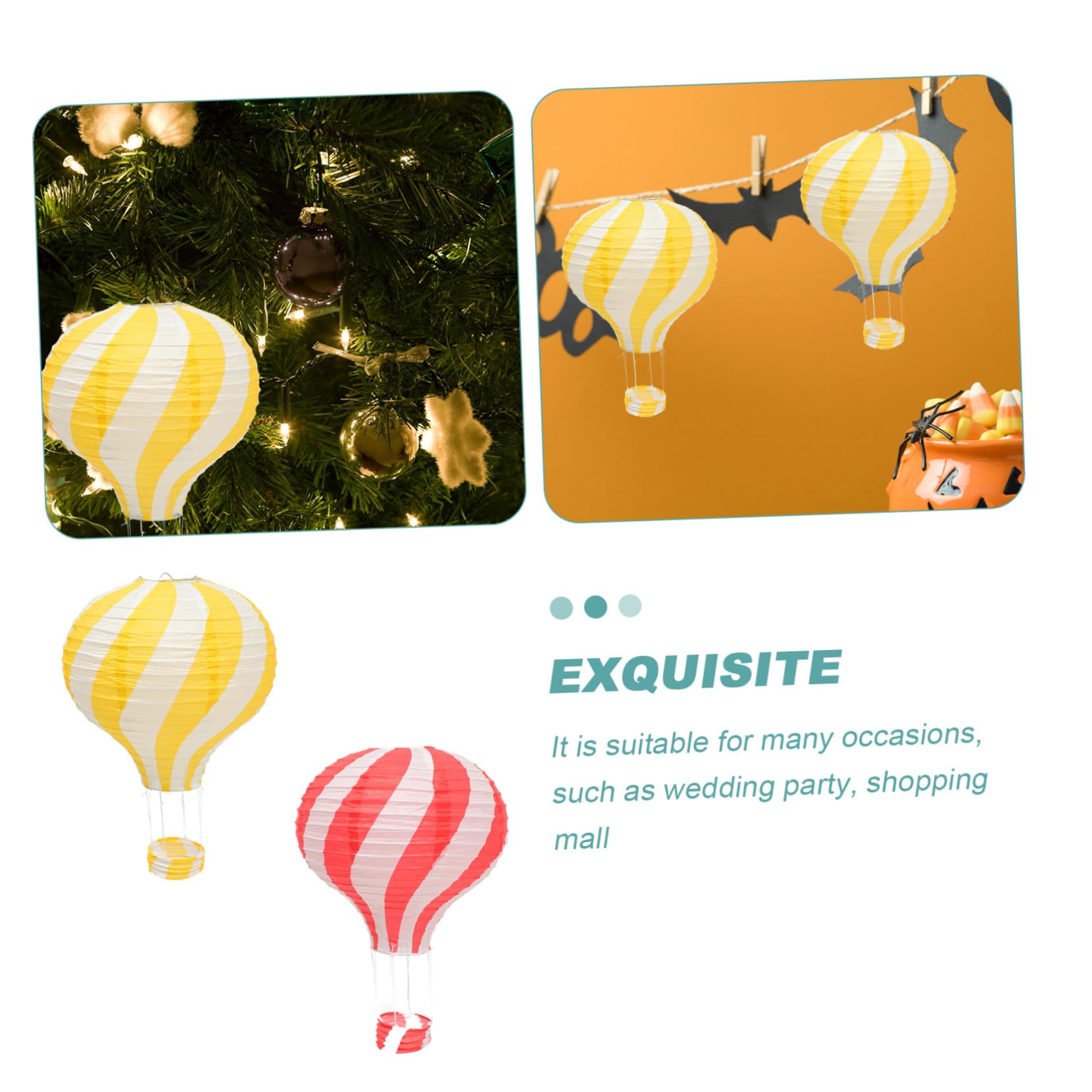 VANZACK Papier Heißluftballon Dekoanhänger aus Papier Wiederverwendbar Bunte Party Hängedekoration für Weihnachten Neujahr und Kindergarten