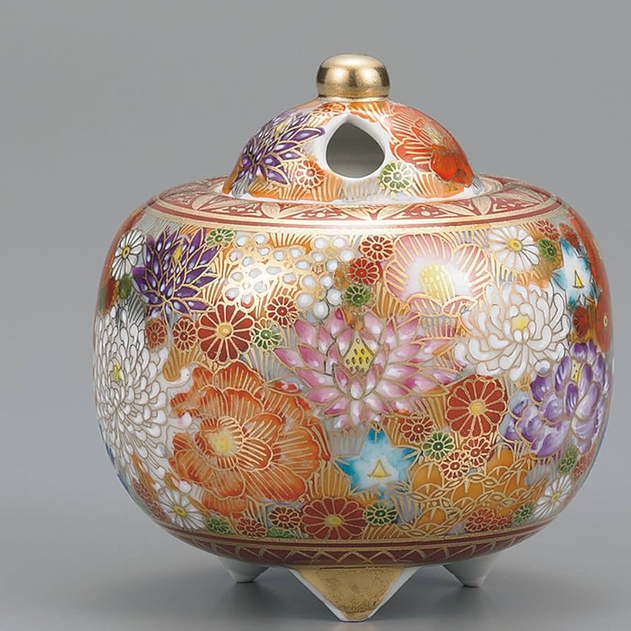 Amazon｜九谷焼いわたや 3.5号香炉 金花詰 AP7-1224｜仏壇用香炉