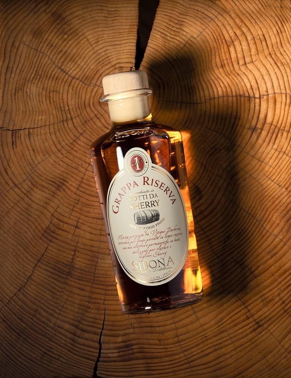 Nº1 SIBONA Grappa Riserva Botti da Sherry 40% vol. (1 x 0,5l) – Eleganter Grappa aus Italien im spanischen Sherry-Fass gereift