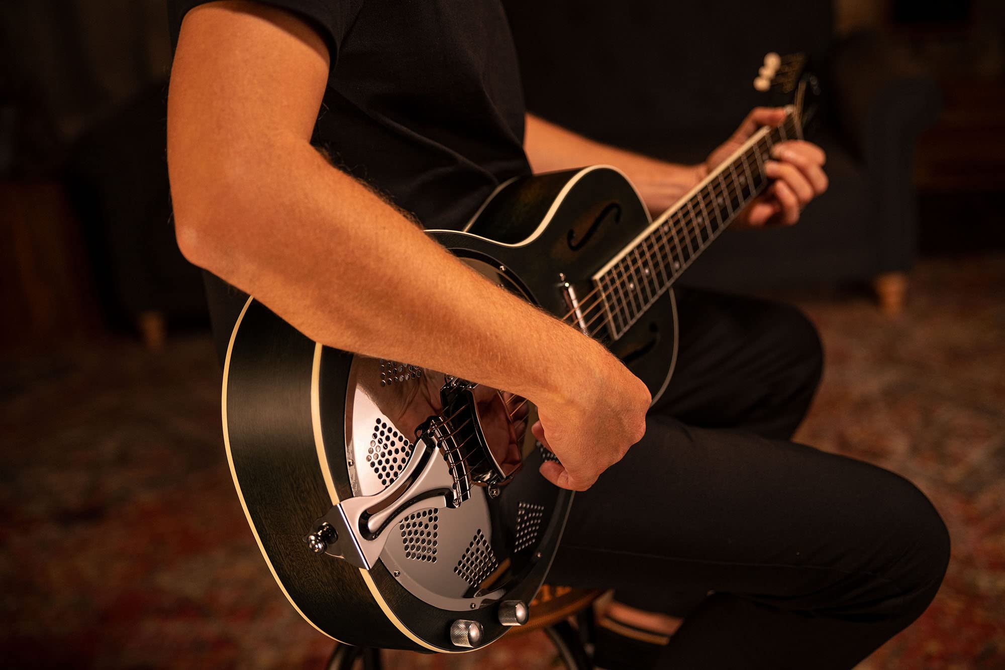 Ortega Guitars Guitare Résonateur Électro-Acoustique – Micro Lipstick – Americana Series – Acajou, Multicolore (RRG30E-DD)