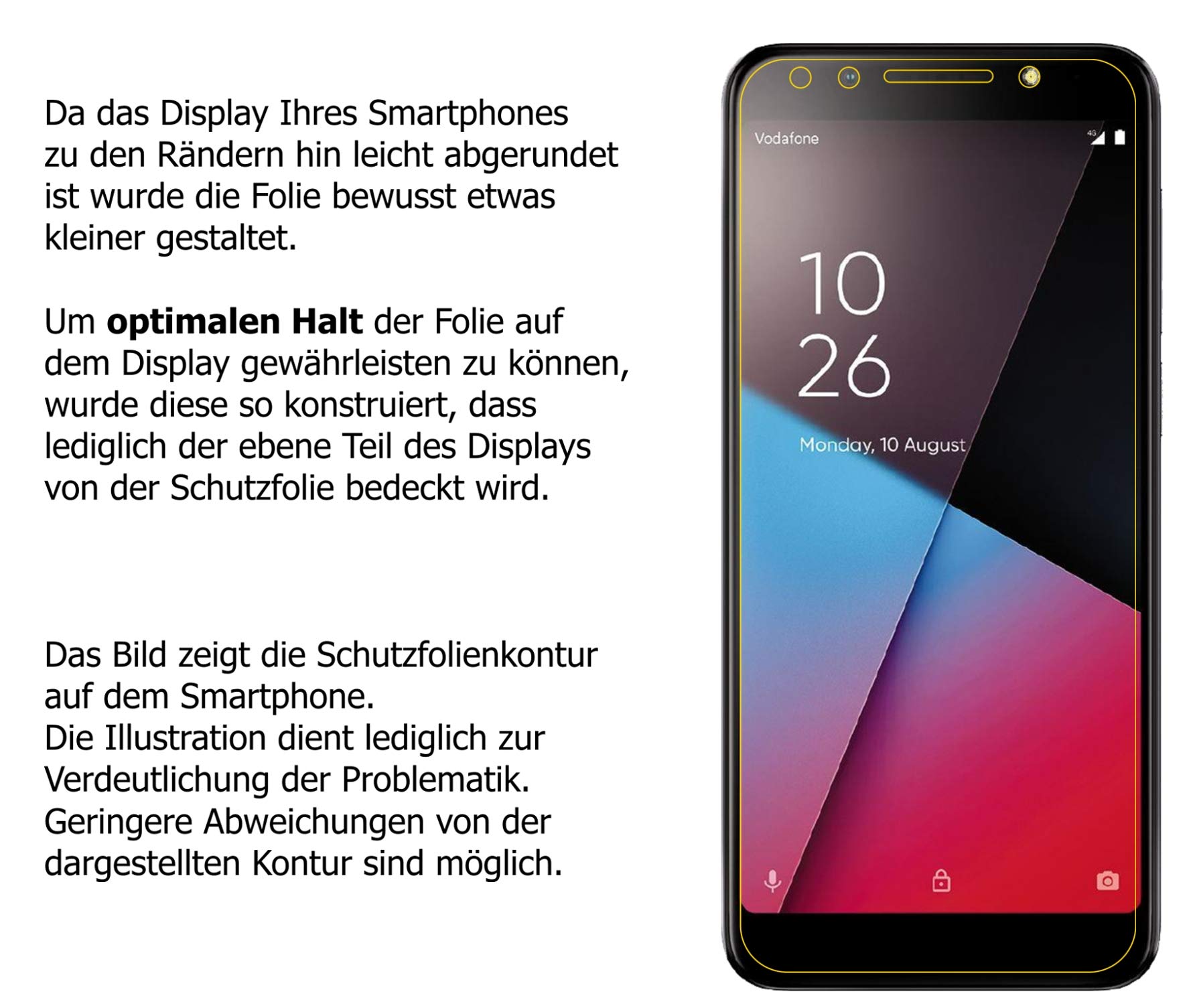 6x Pellicola per Vodafone Smart E8 Protettiva Protezione Schermo Cristallo dipos