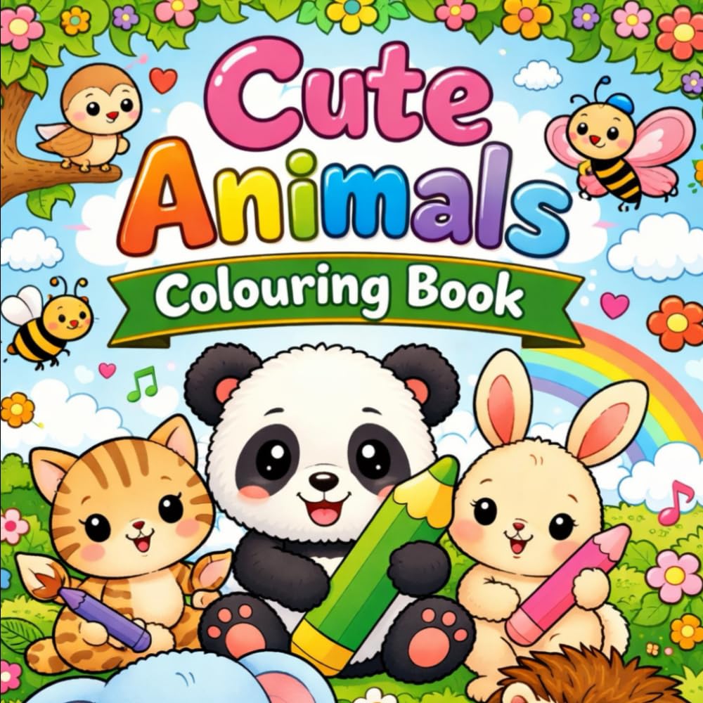 Cute Animals: colouring book