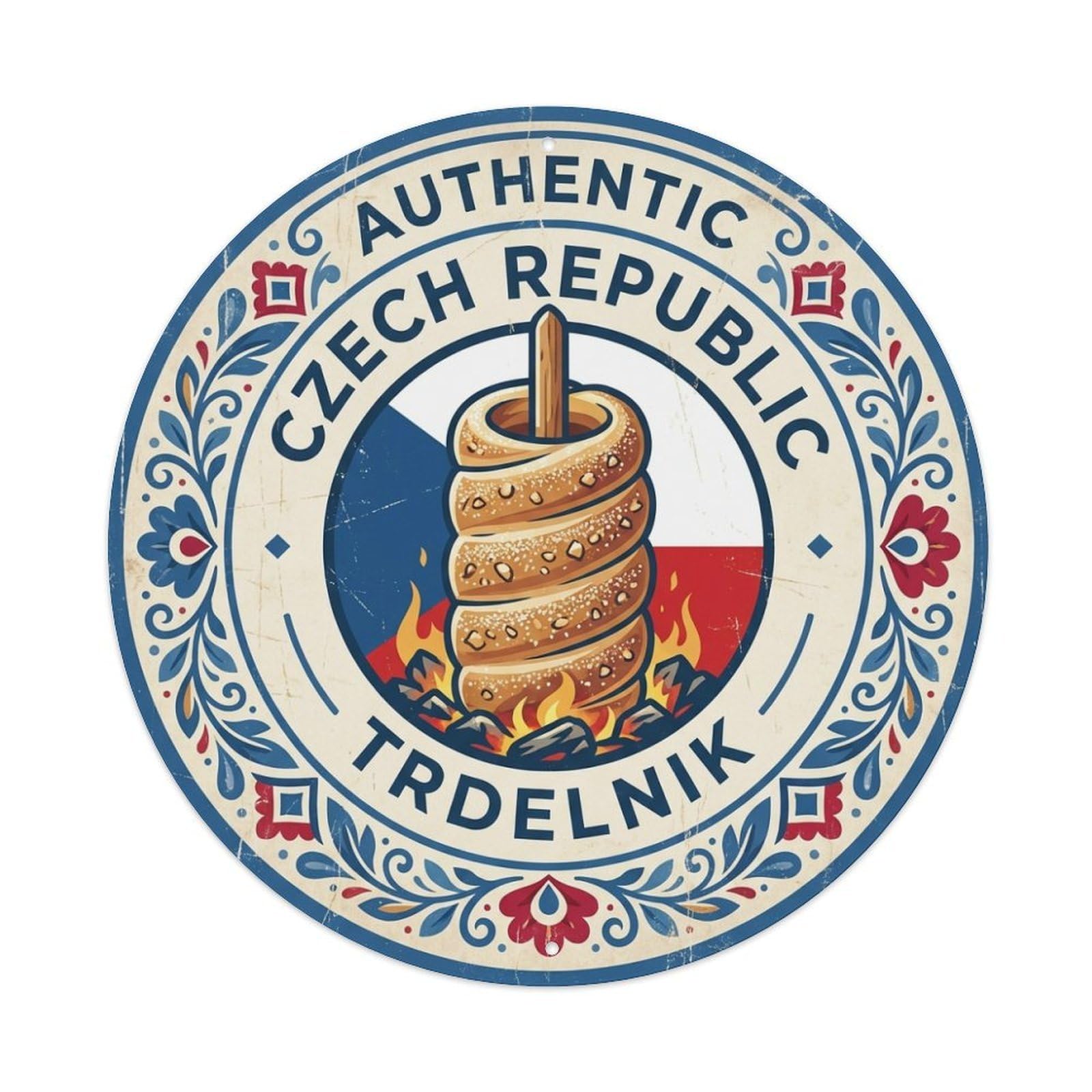 Olhnbad Style Czech Republic Travel Trdelnik Bakery Cuisine Metal Tin Sign