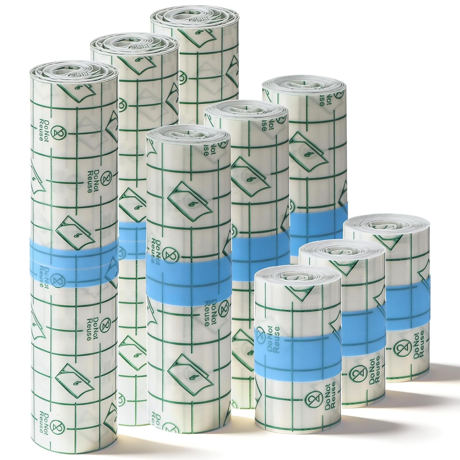 9 Rolls Second Skin Tattoo Cover, Waterproof Aftercare Bandage, Breathable Tattoo Cover Up Patch, Healing Wrap Tattoo Supplies for Swimming, Shower, Wound Initial Healing (2", 4", 6")